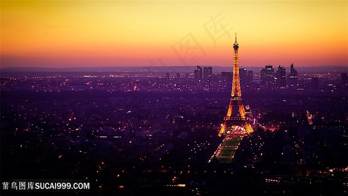 巴黎铁塔黄昏美景壁纸