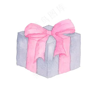 手绘蓝色正方形礼盒高清图片