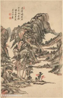 清代王原祁山水图册泉咽危石冷青松国画图片 清代王原祁山水图册泉咽危石冷青松国画图片