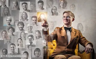 手指点击的时尚人物高清图片