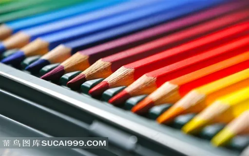 超大尺寸-彩虹色五彩色铅笔小清新摄影高清壁纸素材