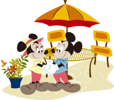 米奇和米妮握手