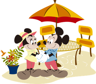 米奇和米妮握手