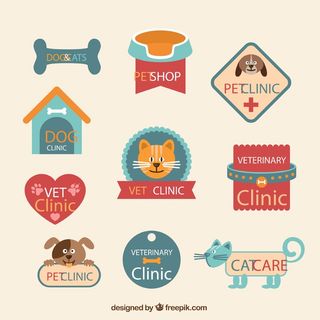 免抠宠物医院标签