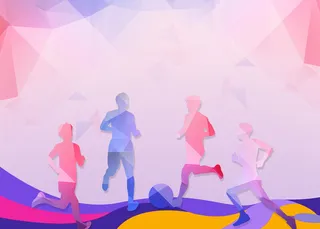 水彩运动足球比赛紫蓝色背景