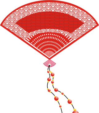 红色扇子节日装饰