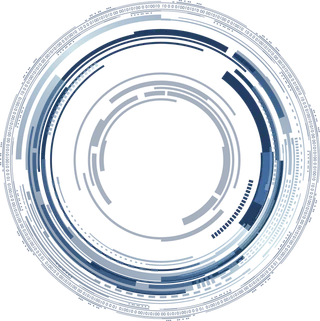 蓝白线条圆形锁定科技kv主视觉