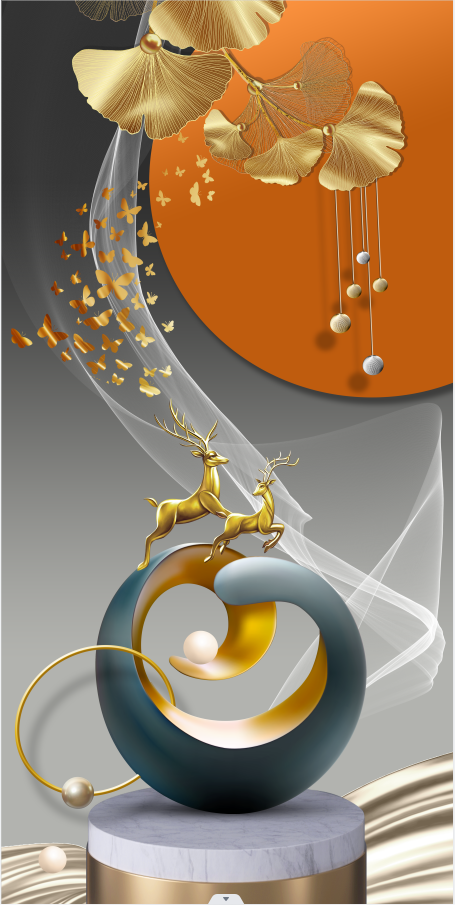 抽象麋鹿玄关装饰画