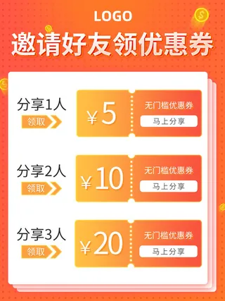 淘宝天猫京东年货节优惠券主图边框无线端主图优惠券电商素材