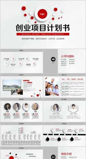 创业项目计划书PPT模板预览图