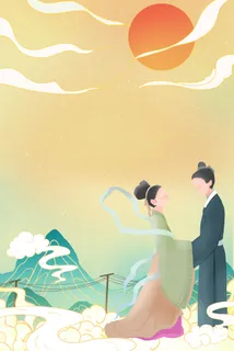 中式古典国潮来袭海报展板宣传背景图PSD设计PS模板素材