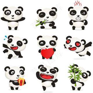 熊猫 大熊猫 熊猫插画