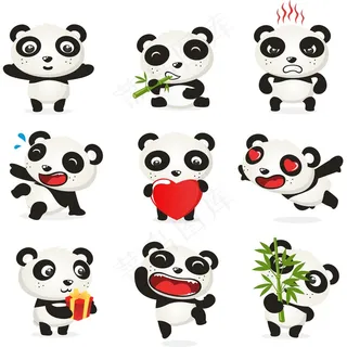 熊猫 大熊猫 熊猫插画