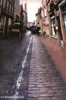 古老建筑道路风景画 古老建筑道路风景画