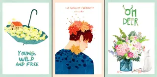 手绘浪漫花卉装饰画