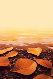 落叶棕黄色大气背景