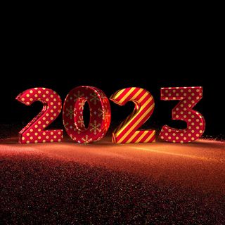 兔年2023年数字黑红色背景