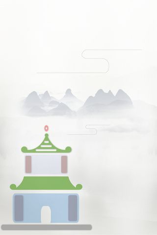 中国风传统水墨古风古典展板边框工笔画PS海报背景平面广告Ai设计素材