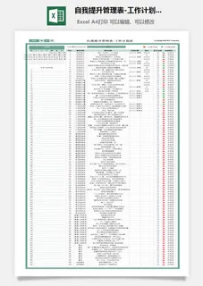 自我提升管理表-工作计划表