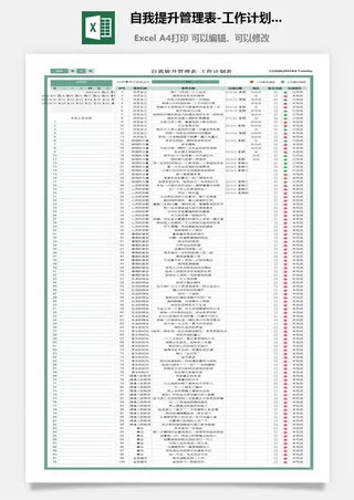自我提升管理表-工作计划表
