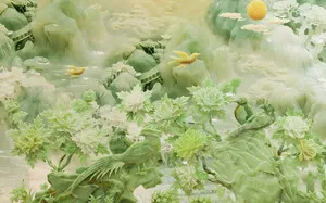 雕塑玉雕背景风景