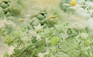 雕塑玉雕背景风景