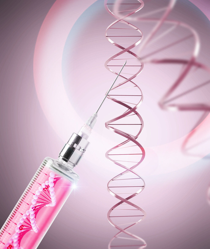 粉色针管分子医学科技背景