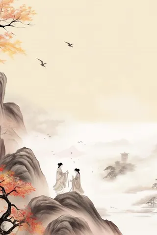 山水国风意境大气海报背景