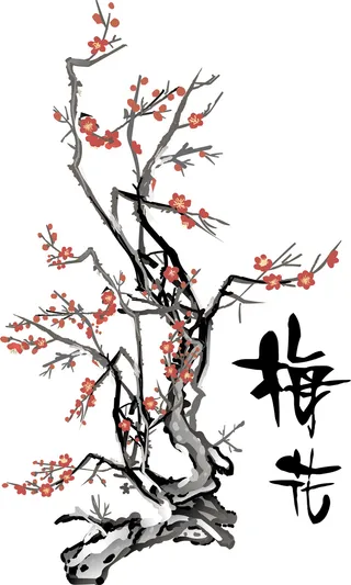 中国山水画水墨图案素材57