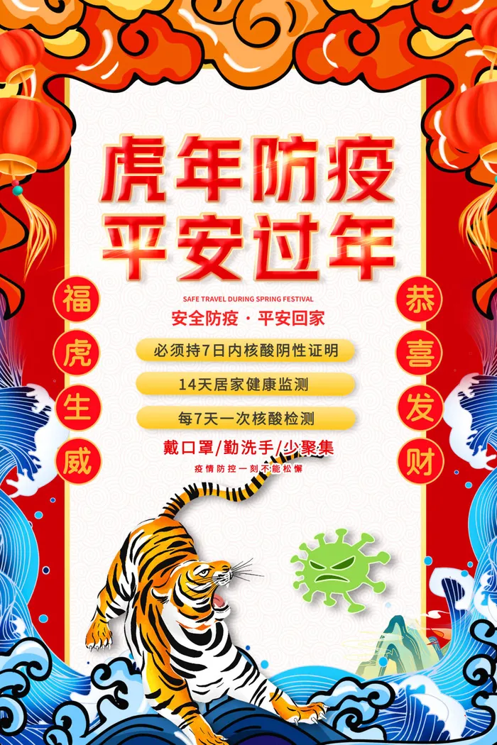 虎年疫情psd模版下载