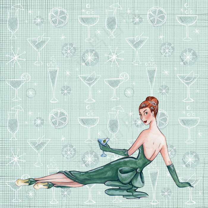 漫画美女背景图片