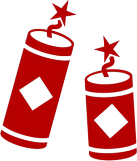 红色烟花爆竹简笔节日素材