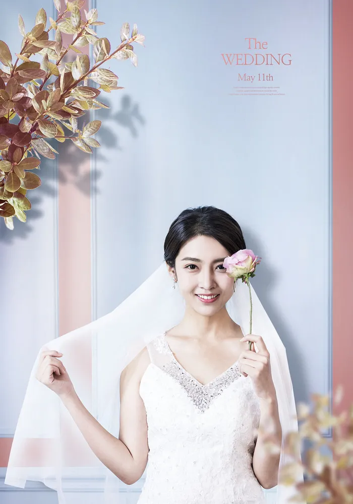 现代韩式结婚婚礼背景psd模版下载