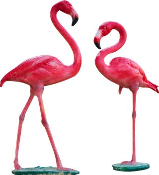 火烈鸟粉红鸟户外雕塑