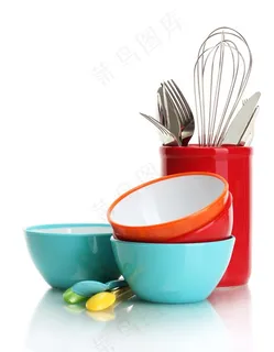 时尚彩色餐具大图
