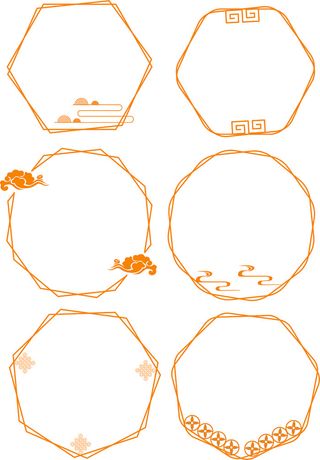 中国风中式古风国潮按钮装饰促销边框标题框对话框PSDAI设计素材