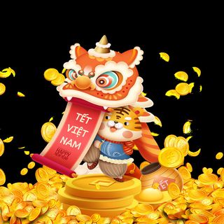 设计卡通老虎装饰新年