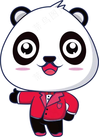 矢量图白色的大熊猫