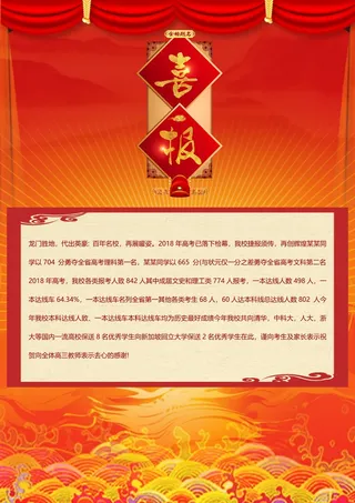 喜报战报海报贺喜光荣榜金榜题名