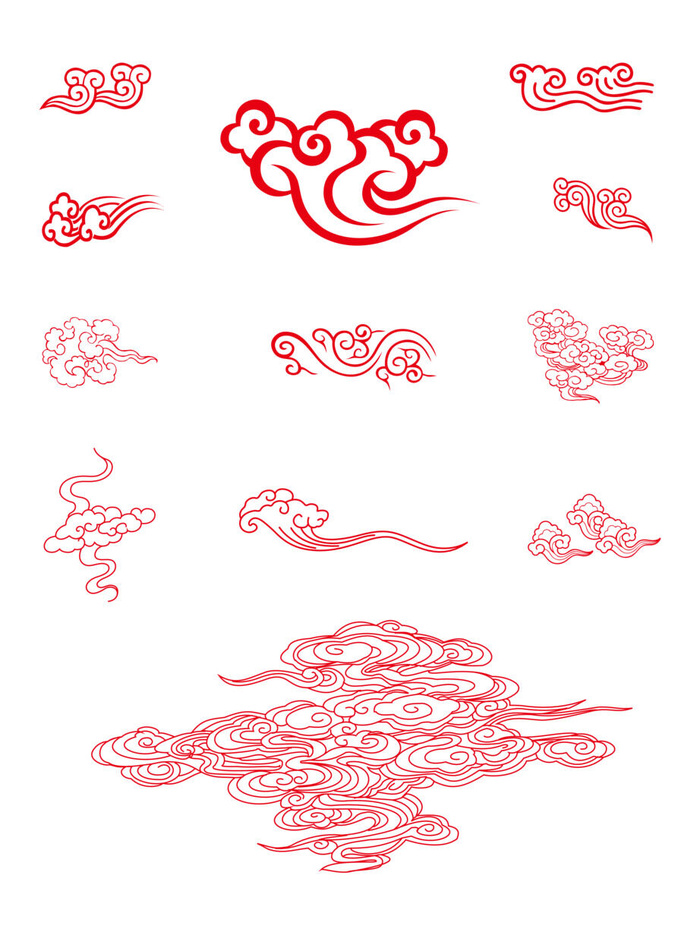 中国风古典式线条祥云纹底纹图案纹理装饰背景素材AI素材