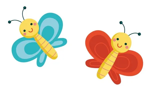 儿童节矢量卡通蝴蝶