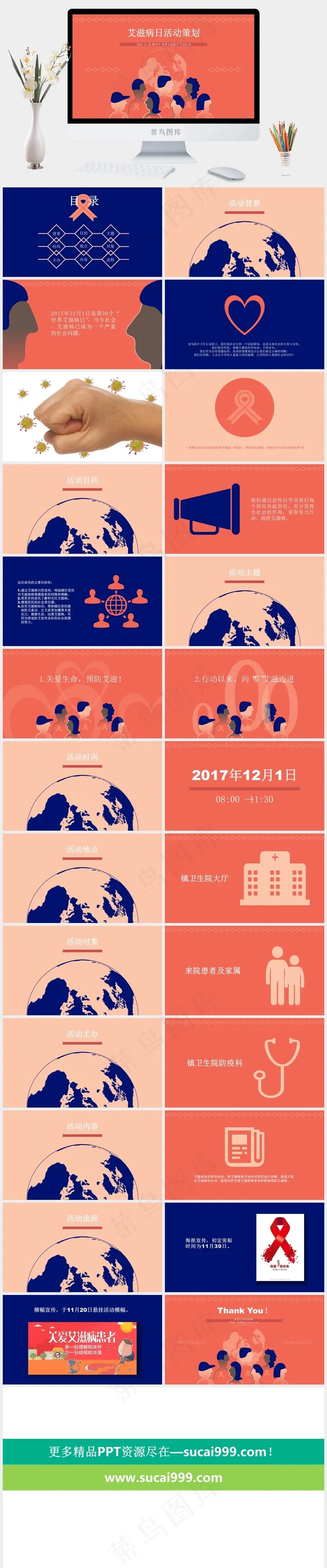 预防艾滋病PPT模板ppt模版