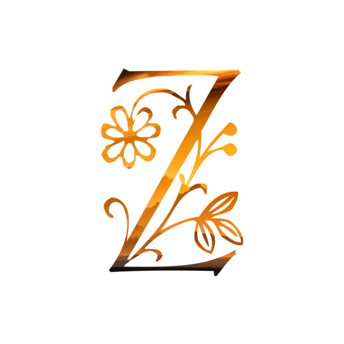 字母Z金黄色插画海报