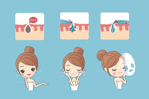 化妆品素材卡通版美容女孩 