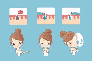 化妆品素材卡通版美容女孩 