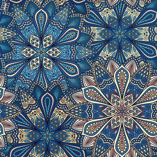 少数民族藏族特色花纹波西米亚风纹理背景图案设计AI矢量图片素材