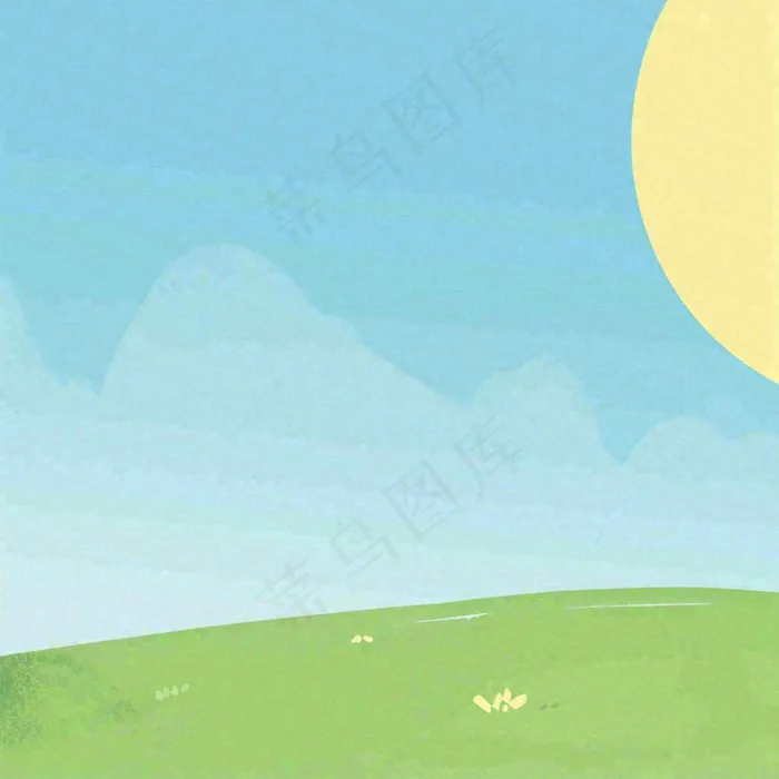 春天卡通手绘花草儿童节踏青春游(1024x1024)