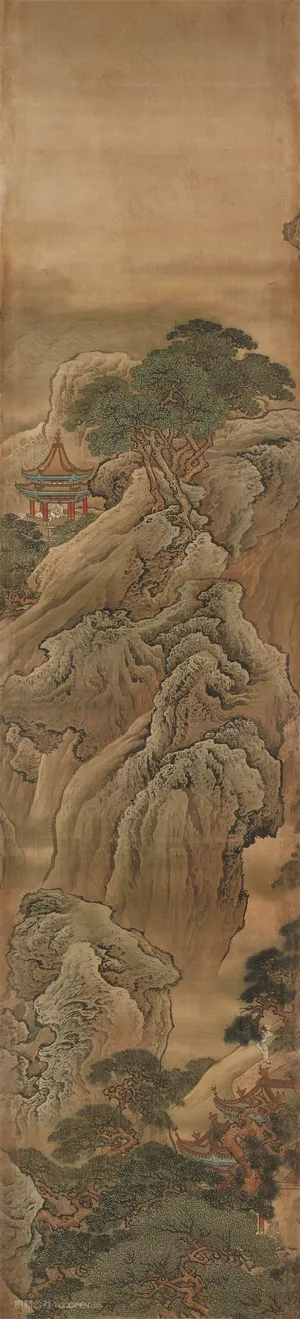 仿古山水图松亭春色国画图片 仿古山水图松亭春色国画图片