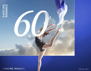 电商美女跳舞蓝色海报