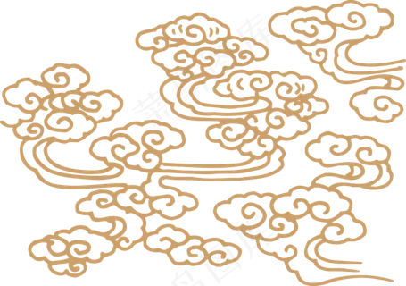 中式传统祥云中国风古典水纹吉祥图案免抠